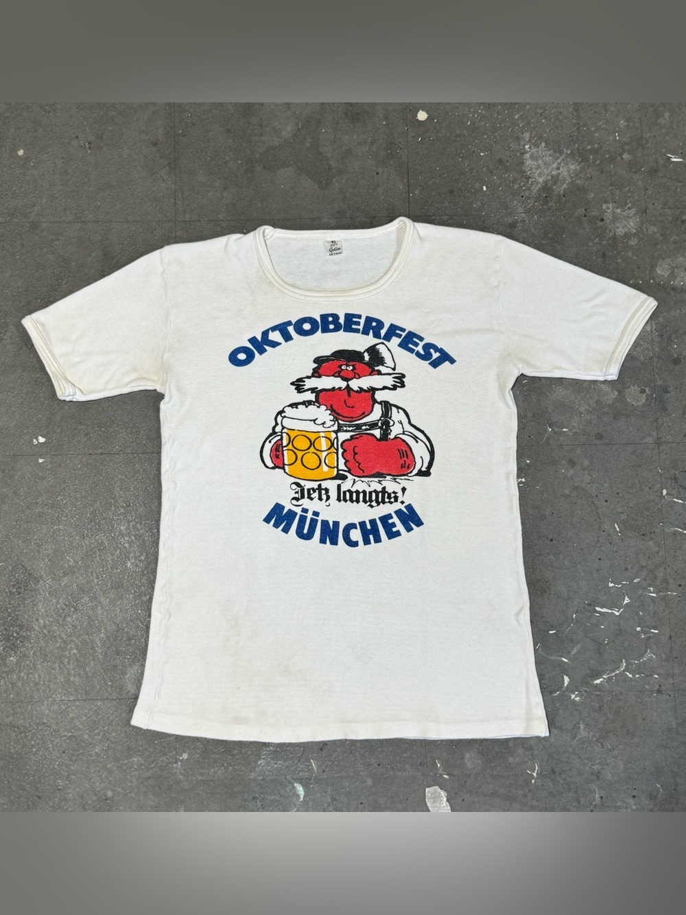 Vintage 70s Munchen Oktoberfest Germany T Shirt Size XL White Short Sleeve